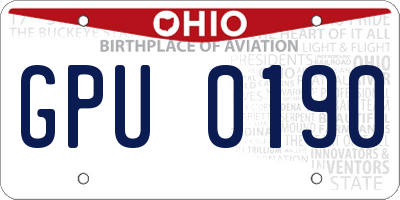 OH license plate GPU0190