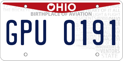 OH license plate GPU0191