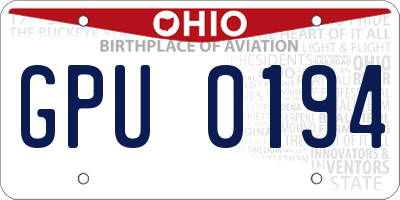 OH license plate GPU0194