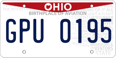 OH license plate GPU0195