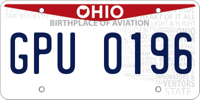 OH license plate GPU0196