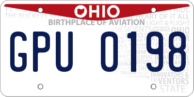 OH license plate GPU0198