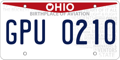 OH license plate GPU0210