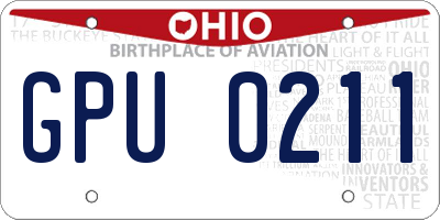 OH license plate GPU0211