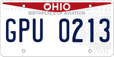 OH license plate GPU0213