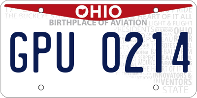OH license plate GPU0214