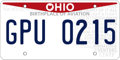OH license plate GPU0215