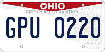 OH license plate GPU0220