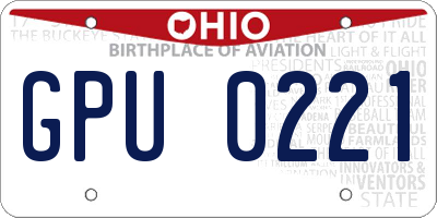 OH license plate GPU0221