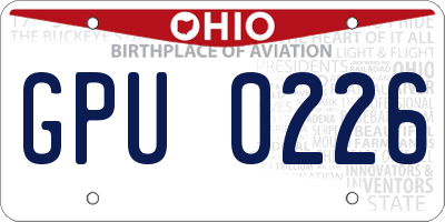 OH license plate GPU0226