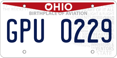 OH license plate GPU0229