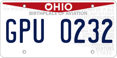 OH license plate GPU0232