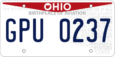 OH license plate GPU0237