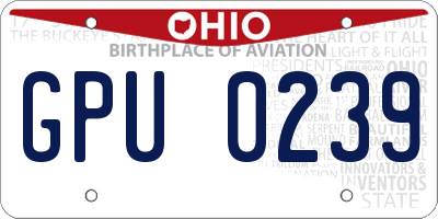 OH license plate GPU0239