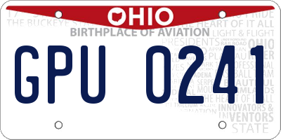 OH license plate GPU0241