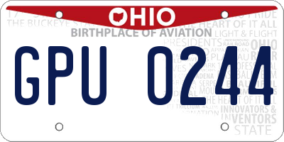 OH license plate GPU0244