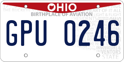 OH license plate GPU0246