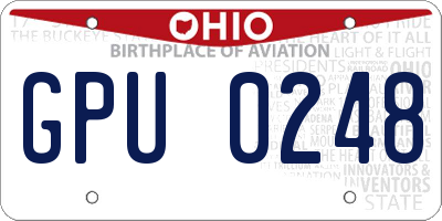 OH license plate GPU0248