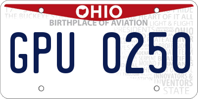 OH license plate GPU0250
