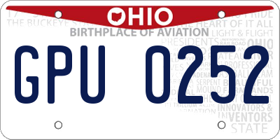 OH license plate GPU0252