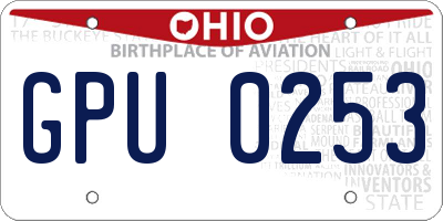 OH license plate GPU0253