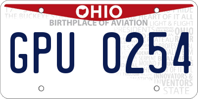 OH license plate GPU0254