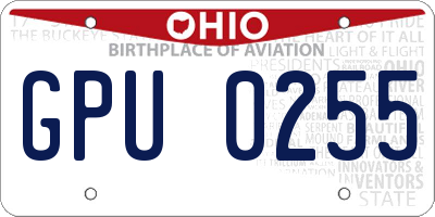 OH license plate GPU0255