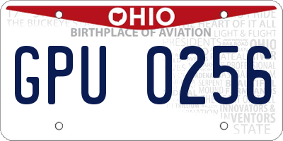 OH license plate GPU0256