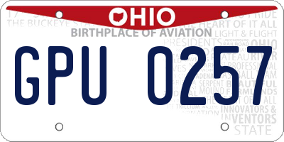 OH license plate GPU0257