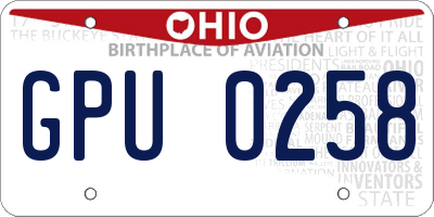 OH license plate GPU0258