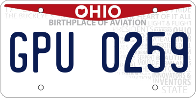 OH license plate GPU0259