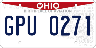 OH license plate GPU0271