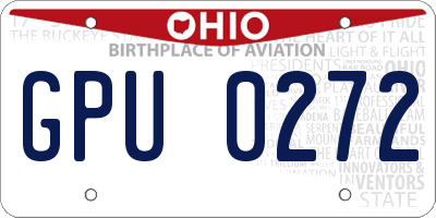 OH license plate GPU0272