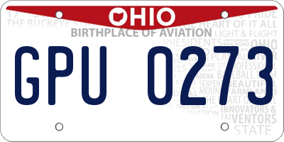 OH license plate GPU0273