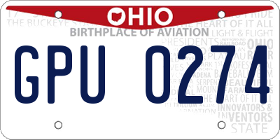 OH license plate GPU0274