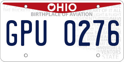 OH license plate GPU0276