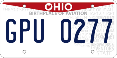 OH license plate GPU0277