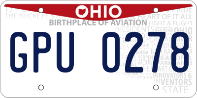 OH license plate GPU0278