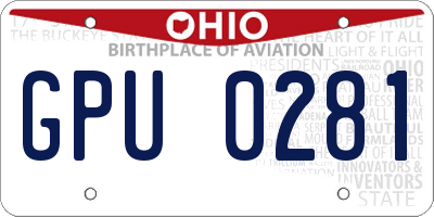 OH license plate GPU0281