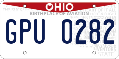 OH license plate GPU0282