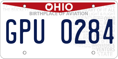OH license plate GPU0284