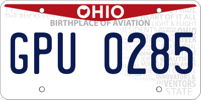 OH license plate GPU0285