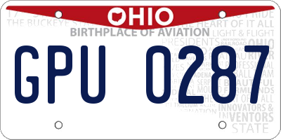 OH license plate GPU0287