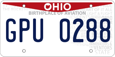OH license plate GPU0288