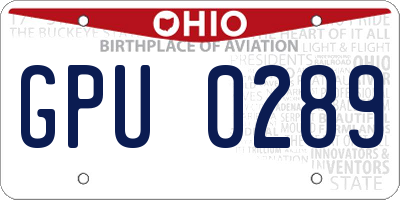 OH license plate GPU0289