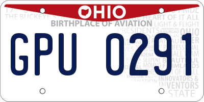 OH license plate GPU0291