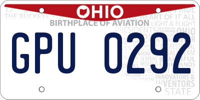 OH license plate GPU0292
