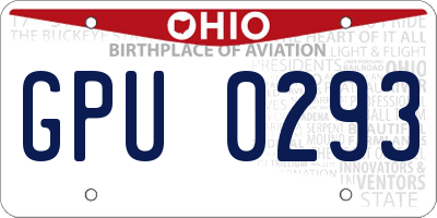 OH license plate GPU0293