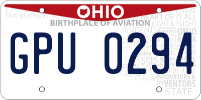 OH license plate GPU0294
