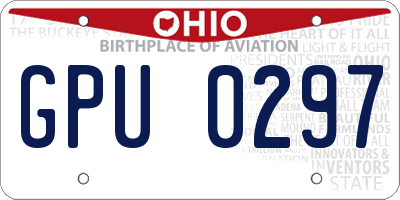 OH license plate GPU0297